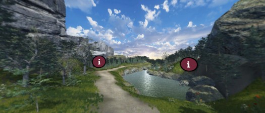 Trail of Tears virtual tour showcasing a river surrounded by mountains and forests